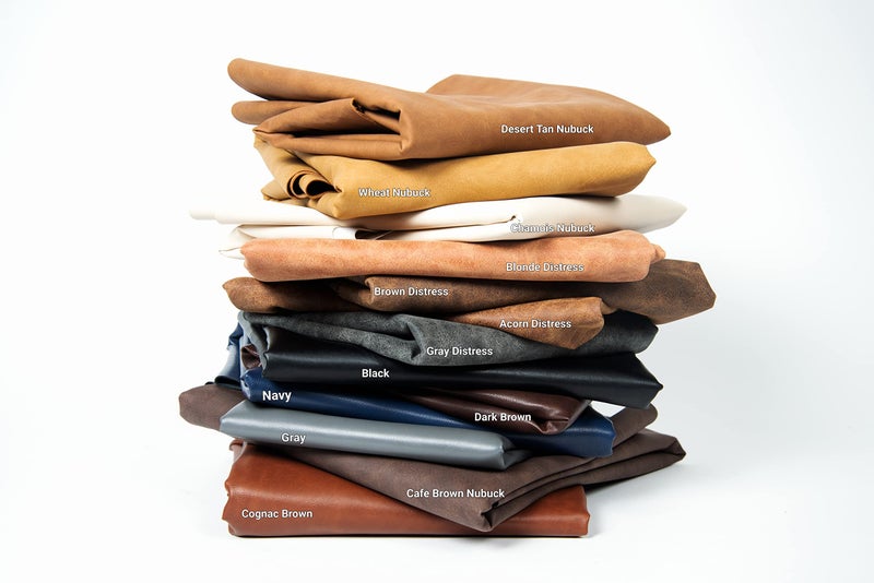 NAT Leathers | Brown Distressed 2 Tone Oily Faux Vegan Leather PU (Peta Approved Vegan) | 1 Yard 36 inch x 54 inch Cut by Yard Pleather 0.9 mm Upholstery | Brown Crazy Horse Distress 36"X54" - Image 5